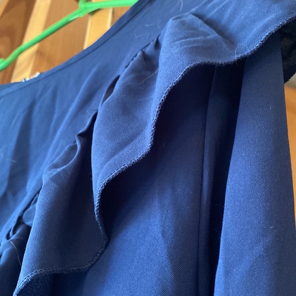 Shein long sleeve blue ruffle top - Picture 2 of 3